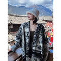 Women's casual tassel scarf cape shawl in polyester fabric with free-size fit