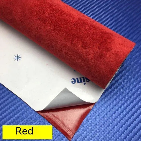 Self-adhesive elastic suede sheet for car interior and furniture decoration in selected colour and size.