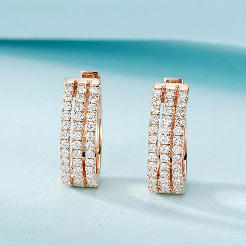 18K white gold natural diamond earrings platinum finish 56 point stone weight pair