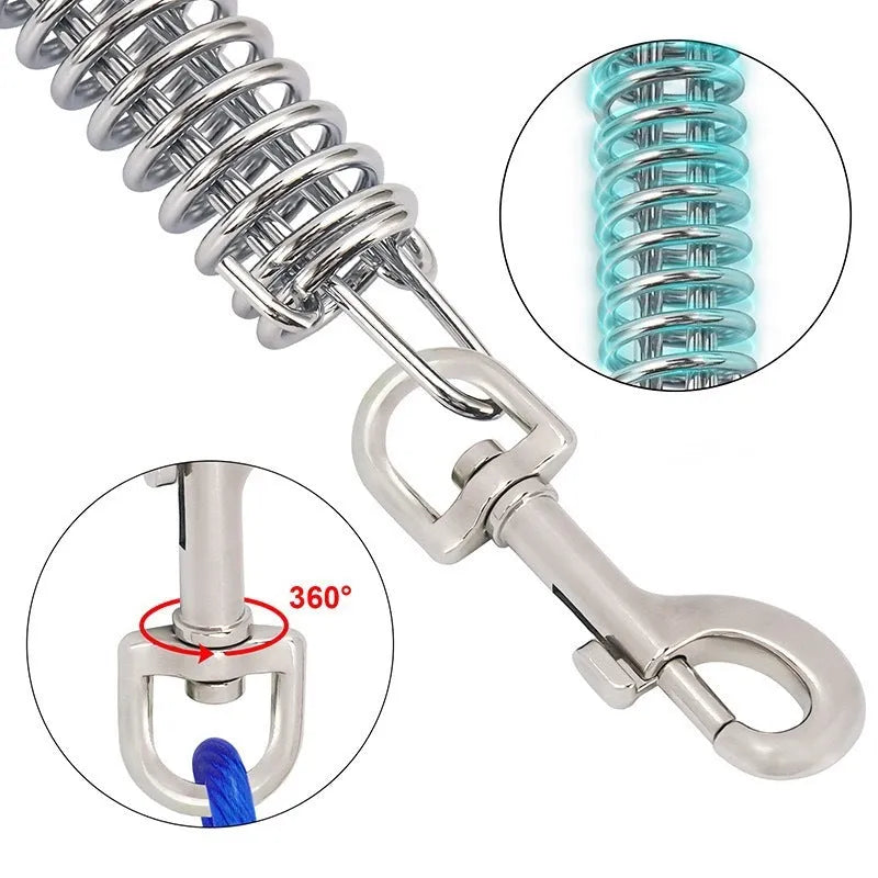 Anti-bite dog leash with steel wire core and Martin buckle stud, thick rope design, available in multiple colours and lengths