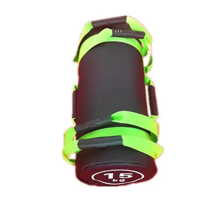 PVC fitness sandbag training bag in flat white leather colour for weight lifting and gym conditioning