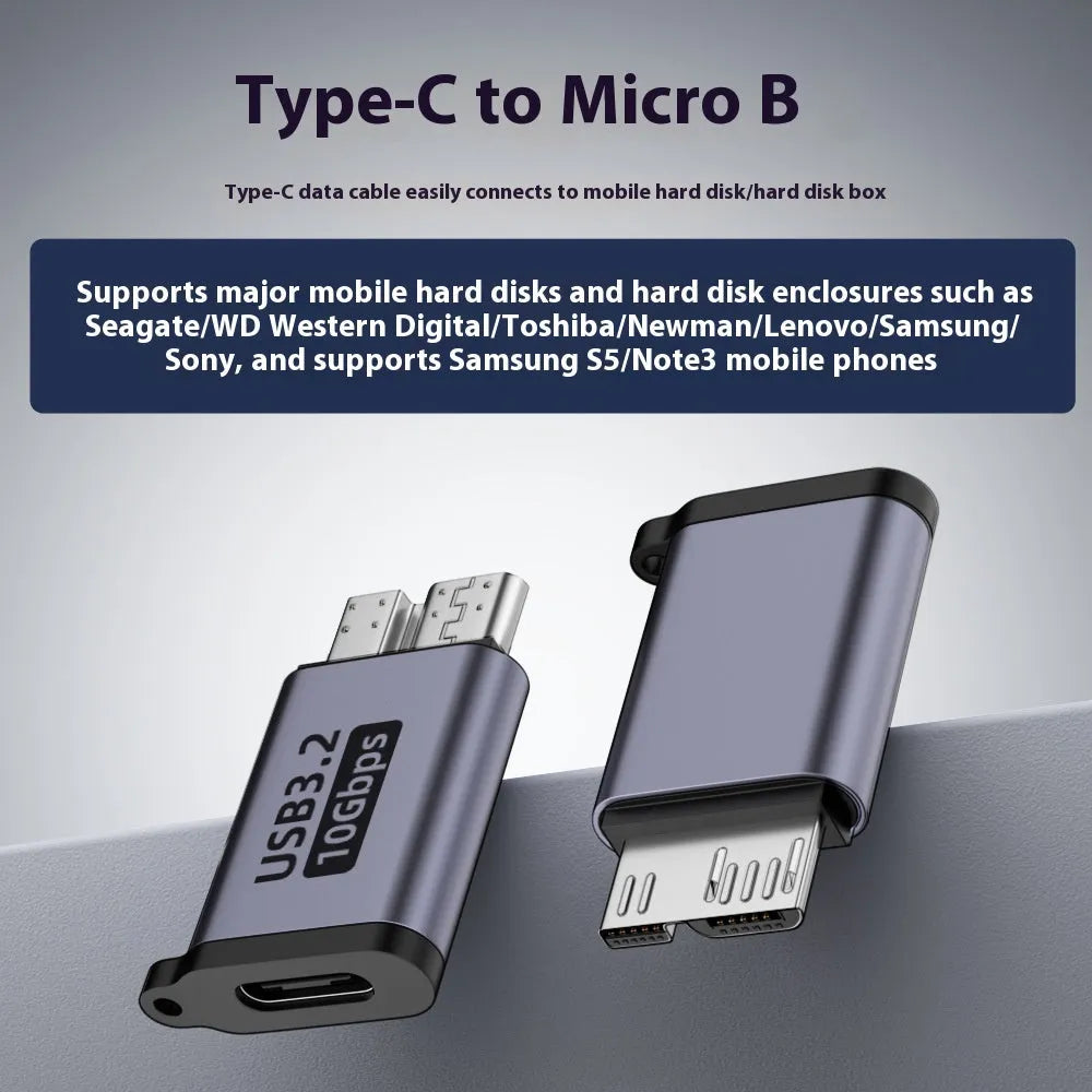 Micro B adapter converter showing Type-C and USB to Micro B connection options for charging and data transfer