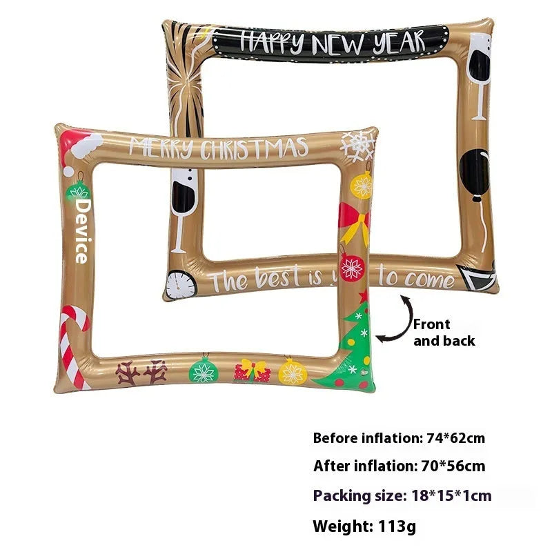 Christmas inflatable PVC photo frame for holiday photography and parties