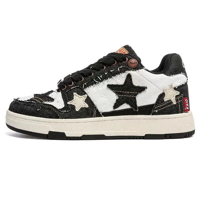 Cowhide leather platform running shoes with round toe and front lace-up in West Lake dragon well tea colour