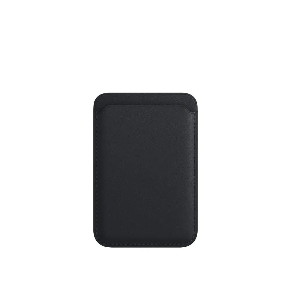 Slim PU leather iPhone case with integrated magnetic card holder in multiple colour options.