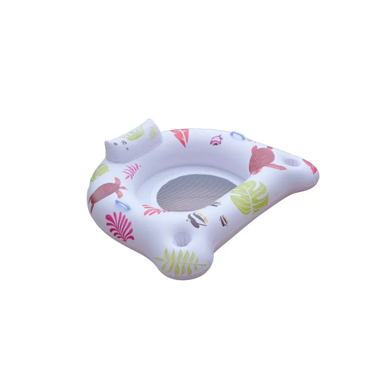 White U-shaped luminous inflatable float on water