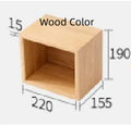 Solid white oak wall-mounted lattice shelf with multiple grids in wood colour, showing books and small decorations