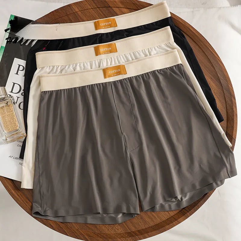 Men's breathable ice silk loose fit boxer briefs underwear in multiple colour options