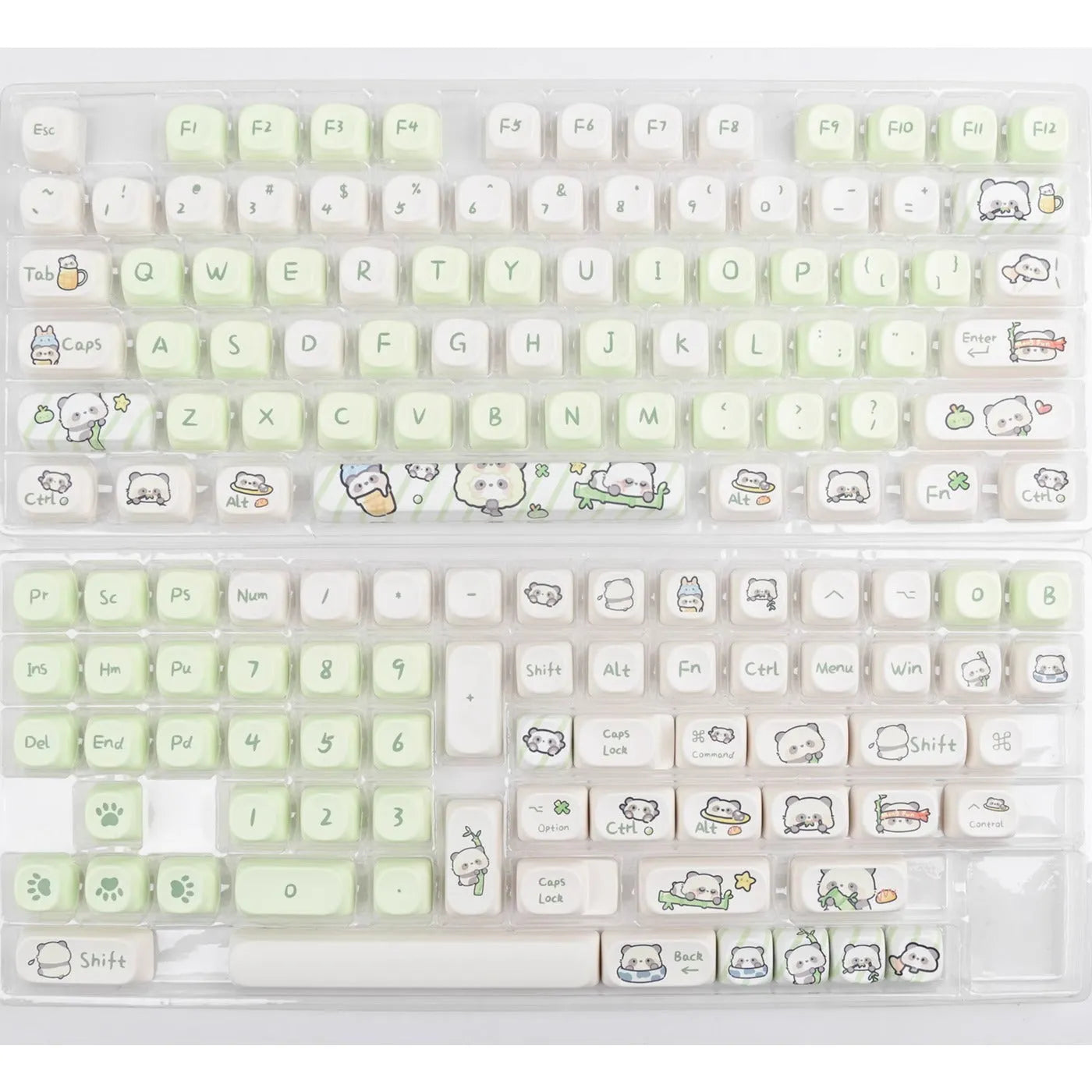 Sublimation PBT key cap set for Wooting magnetic shaft keyboards, showing Taro Kitten Moa design on a dark background