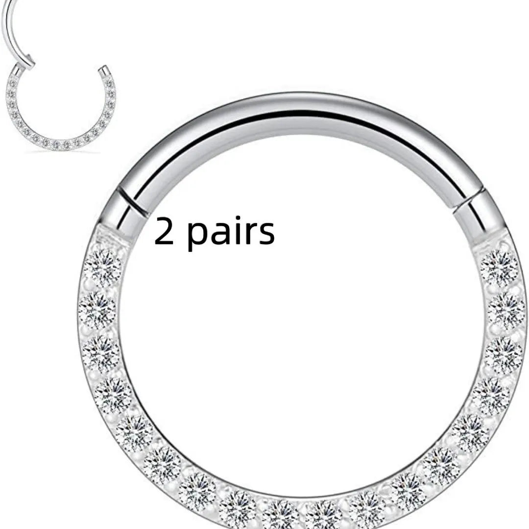 Stainless steel seamless nose ring showing round shape with electroplated colour finish options