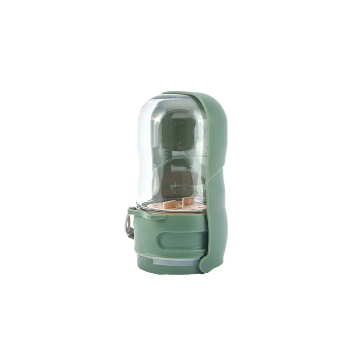 Folding portable plastic dog drinking cup in khaki, split-type outdoor pet tableware