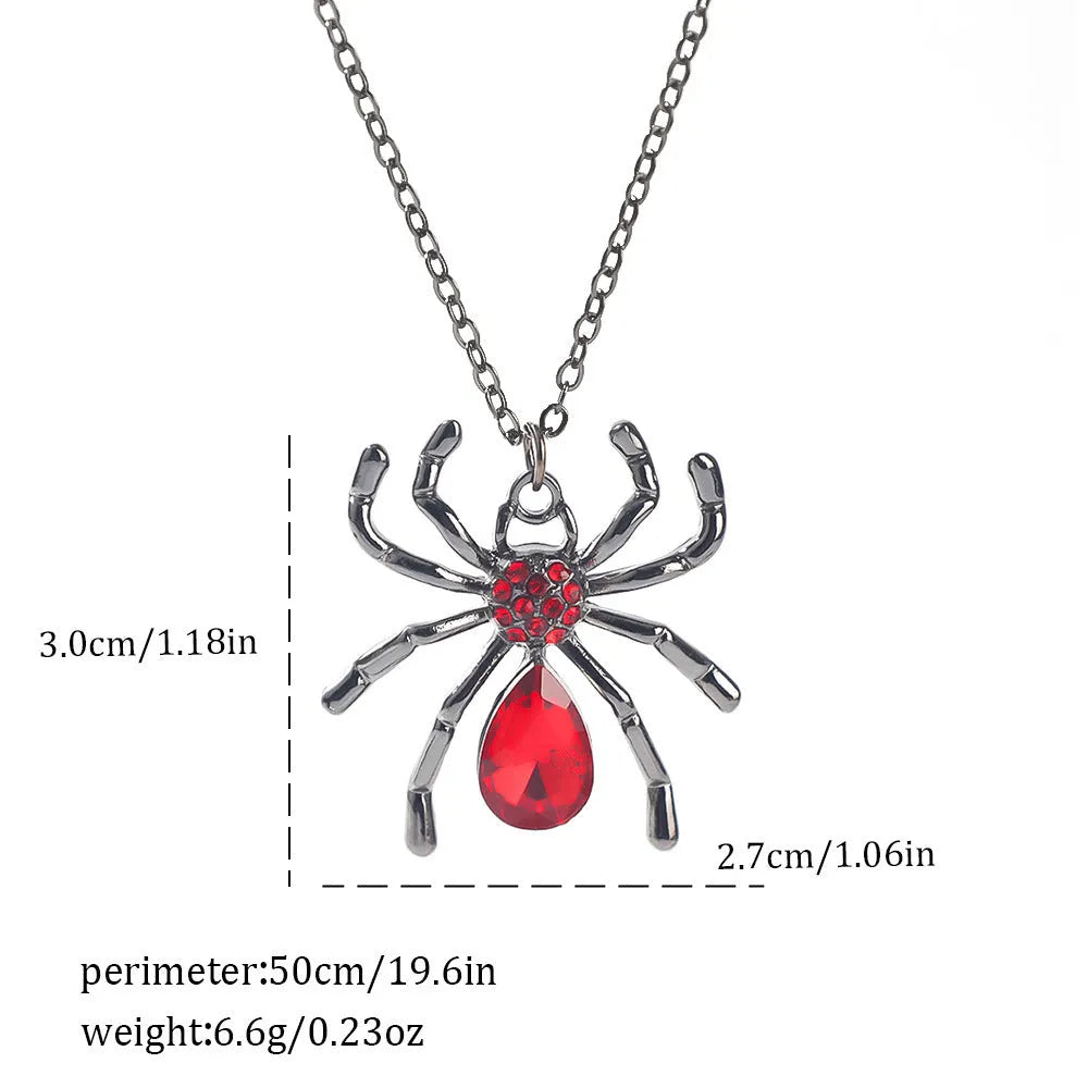Halloween necklace with zinc alloy pendant showing bat, spider and celestial designs in electroplated colours