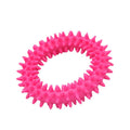 Blue TPR spiky ring dog chew toy for dental cleaning and bite training