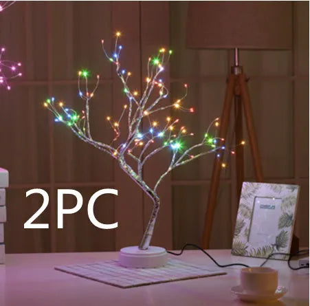 Christmas tree light with touch control, 108 LED firefly lights, USB powered decoration