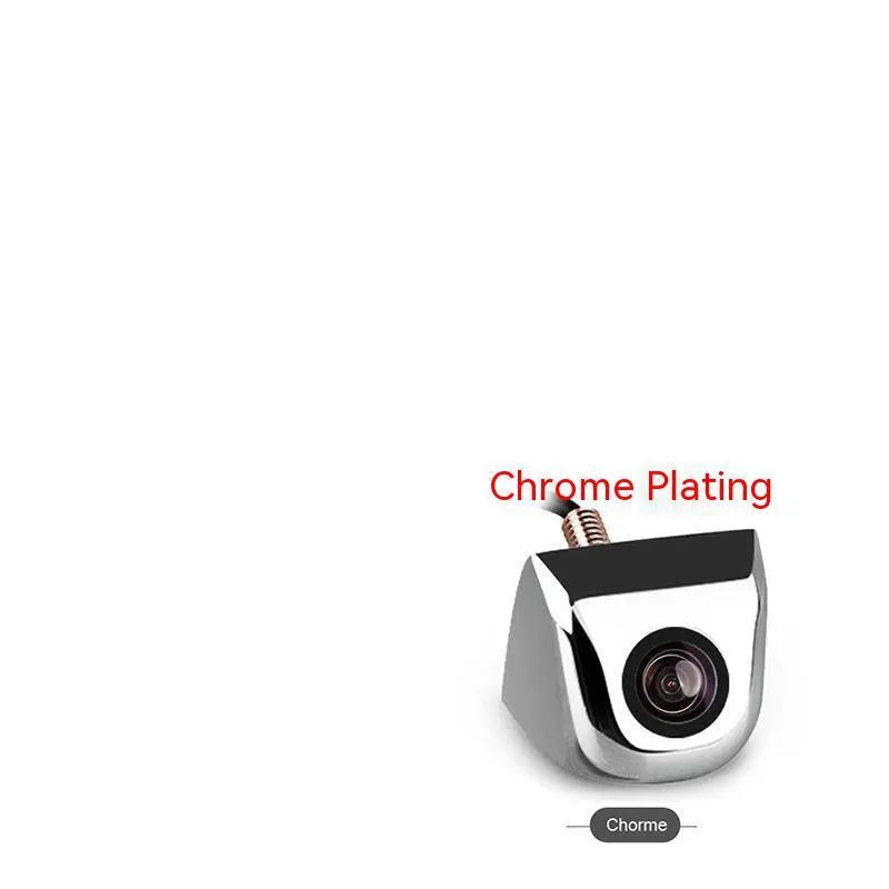 Black metal waterproof car reversing camera with integrated cable for night vision parking aid.