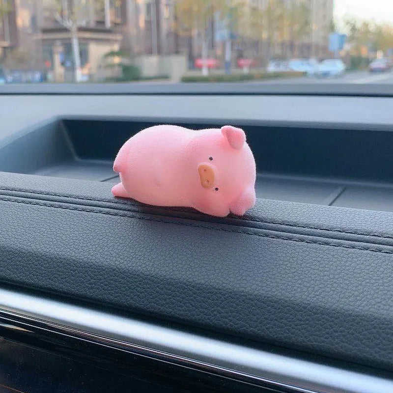 Cartoon pig resin car dashboard decoration ornament in various style options