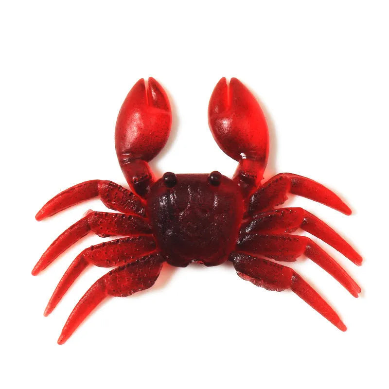 8cm PVC soft crab fishing lure in red and brown colour options
