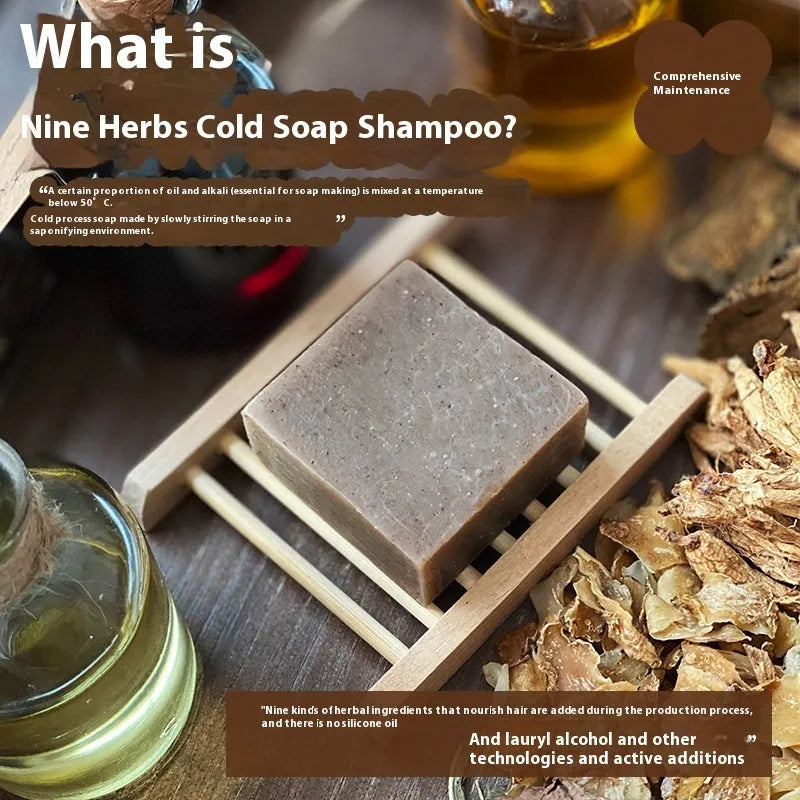 Nine grass cold process shampoo soap bar 72g silicone and oil free formulation