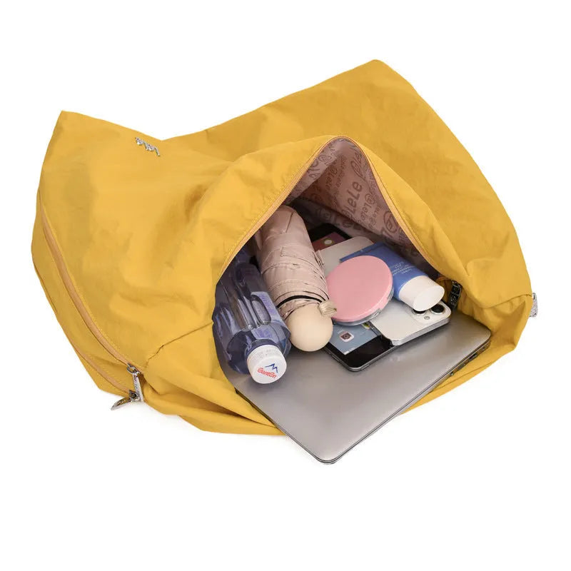 Nylon women's underarm bag with heart shape design in black blue khaki yellow colour options
