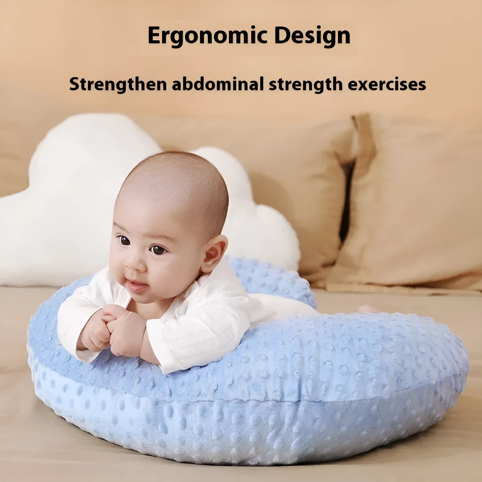 Nursing pillow for breastfeeding with multifunctional milk spill prevention design