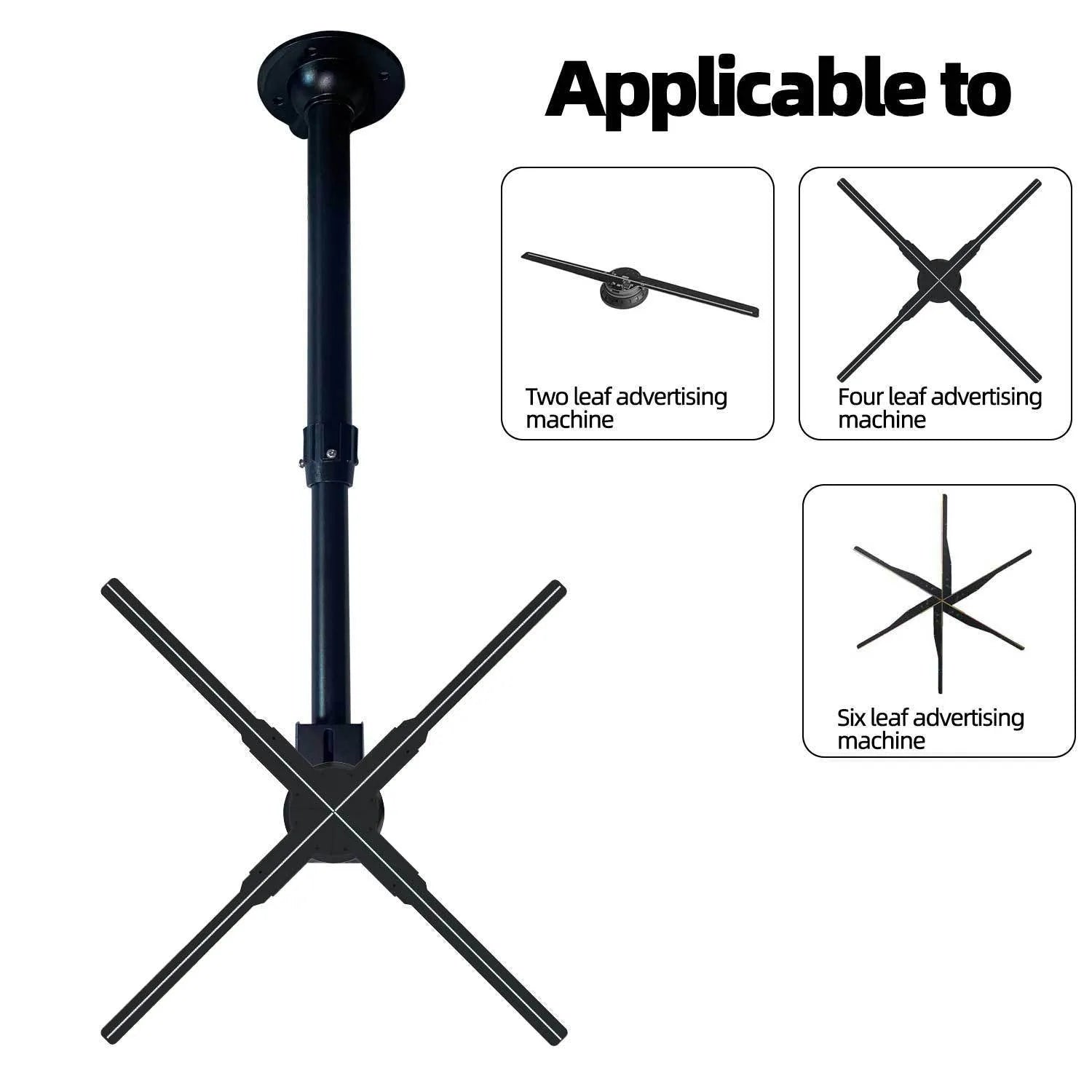 Metal holographic 3D projection fan hanger black desktop stand bracket on table