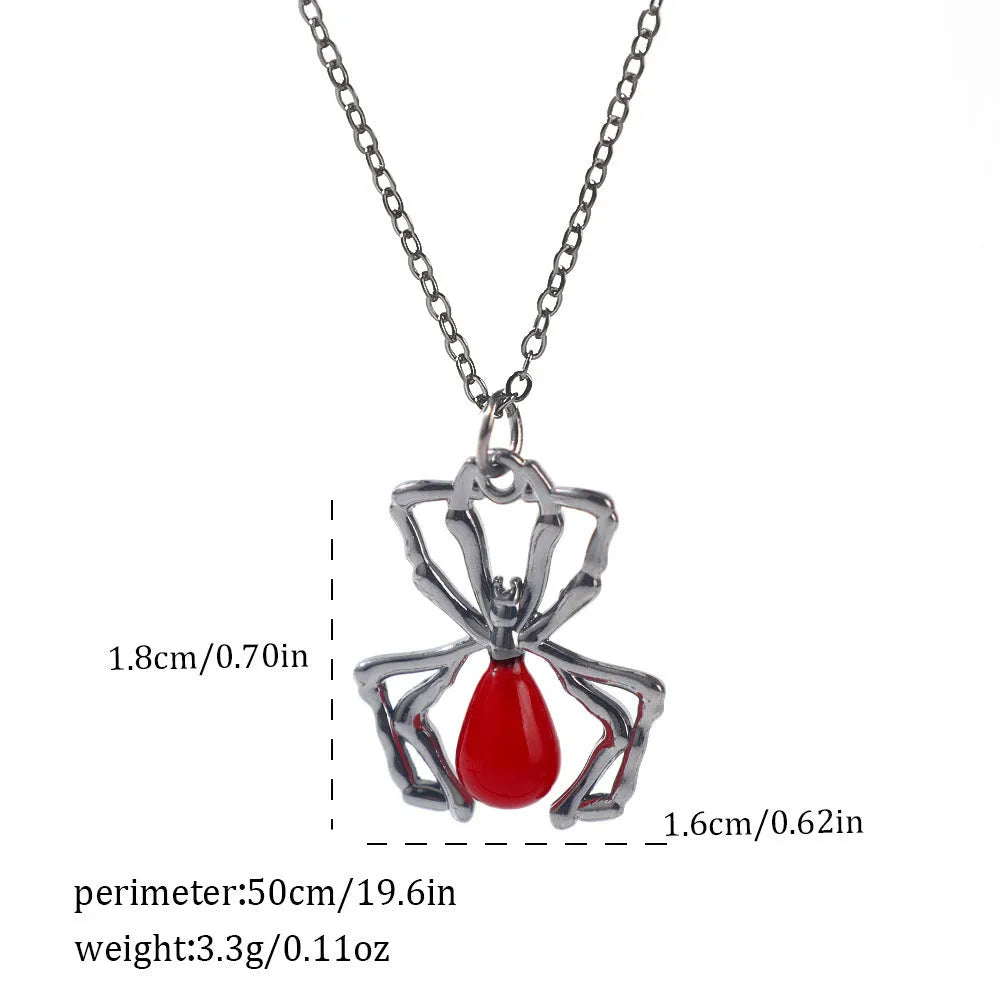 Halloween necklace with zinc alloy pendant showing bat, spider and celestial designs in electroplated colours