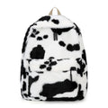 Fall cute plush student backpack with three-dimensional pocket in cow style colour
