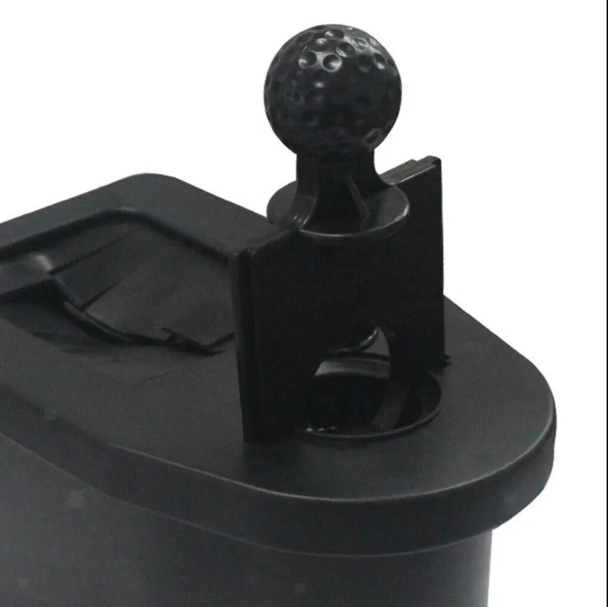 Black plastic rod washer for golf cart and car washing, dimensions 27x16.2x22.5 cm, on a plain background.