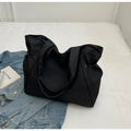 Soft Oxford cloth folding shoulder tote bag in street style colours including black, brown and grey