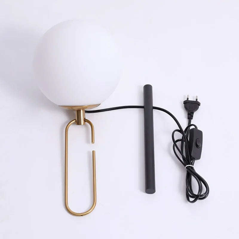 Nordic style glass wall lamp with modern design and adjustable light colour options
