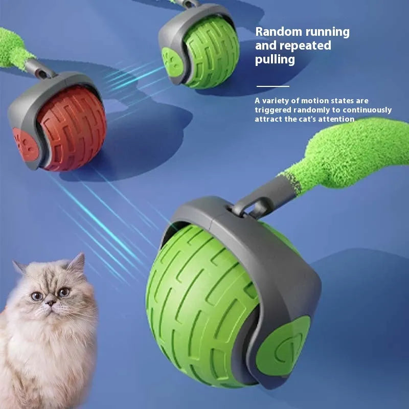 Smart interactive cat toy ball auto electric rolling ball with USB recharge in sapphire blue colour