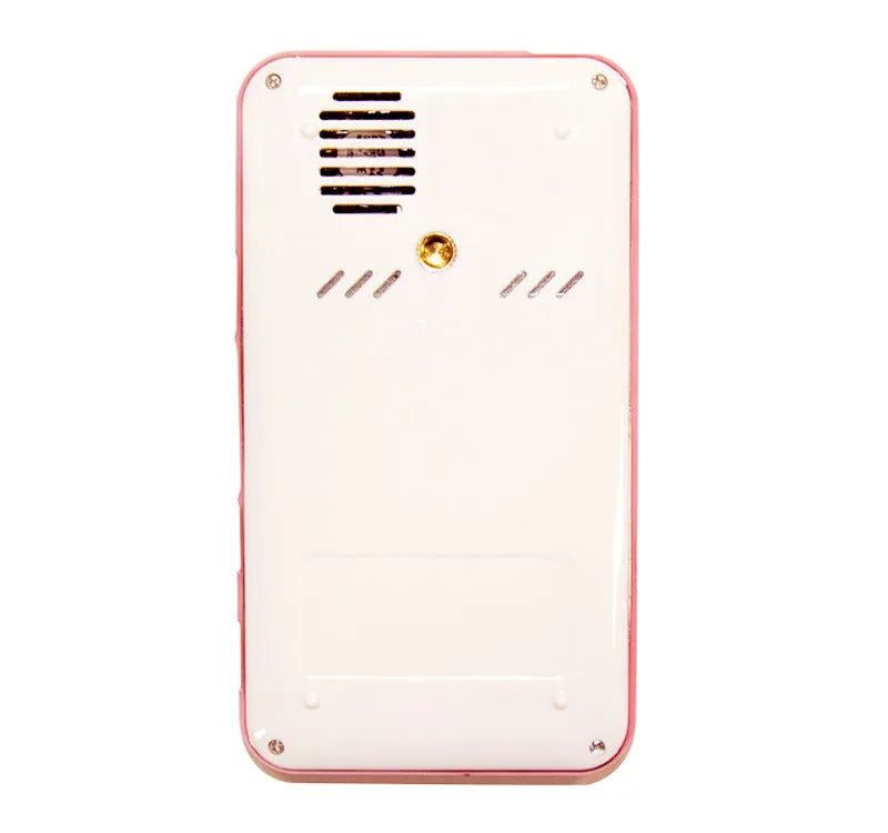 White and rose gold M6S miniature portable DLP Android projector with compact size.
