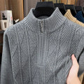 Men's business leisure pullover bottoming sweater in camel, thickened acrylic blend crew neck, long sleeve, solid colour knit