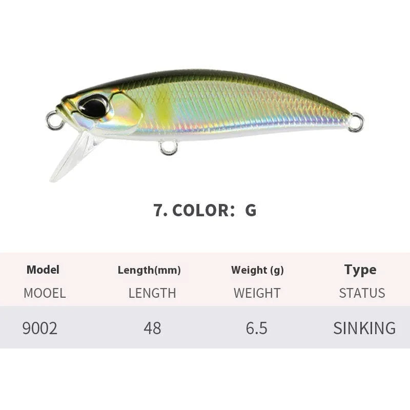 48mm Japanese mino fishing lure for mandarin fish and snakehead in multiple colours