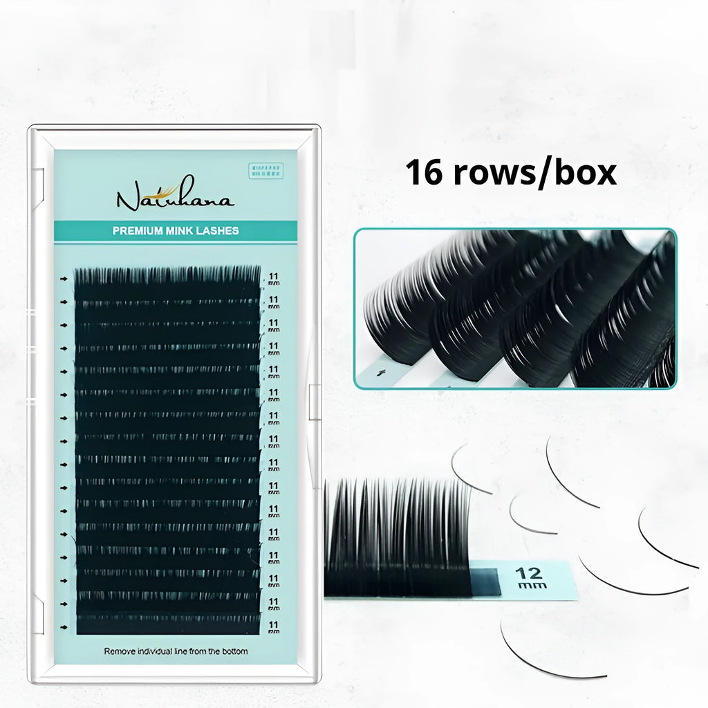 Women's soft velvet false eyelashes in artificial fibre with length options from 7mm to 15mm