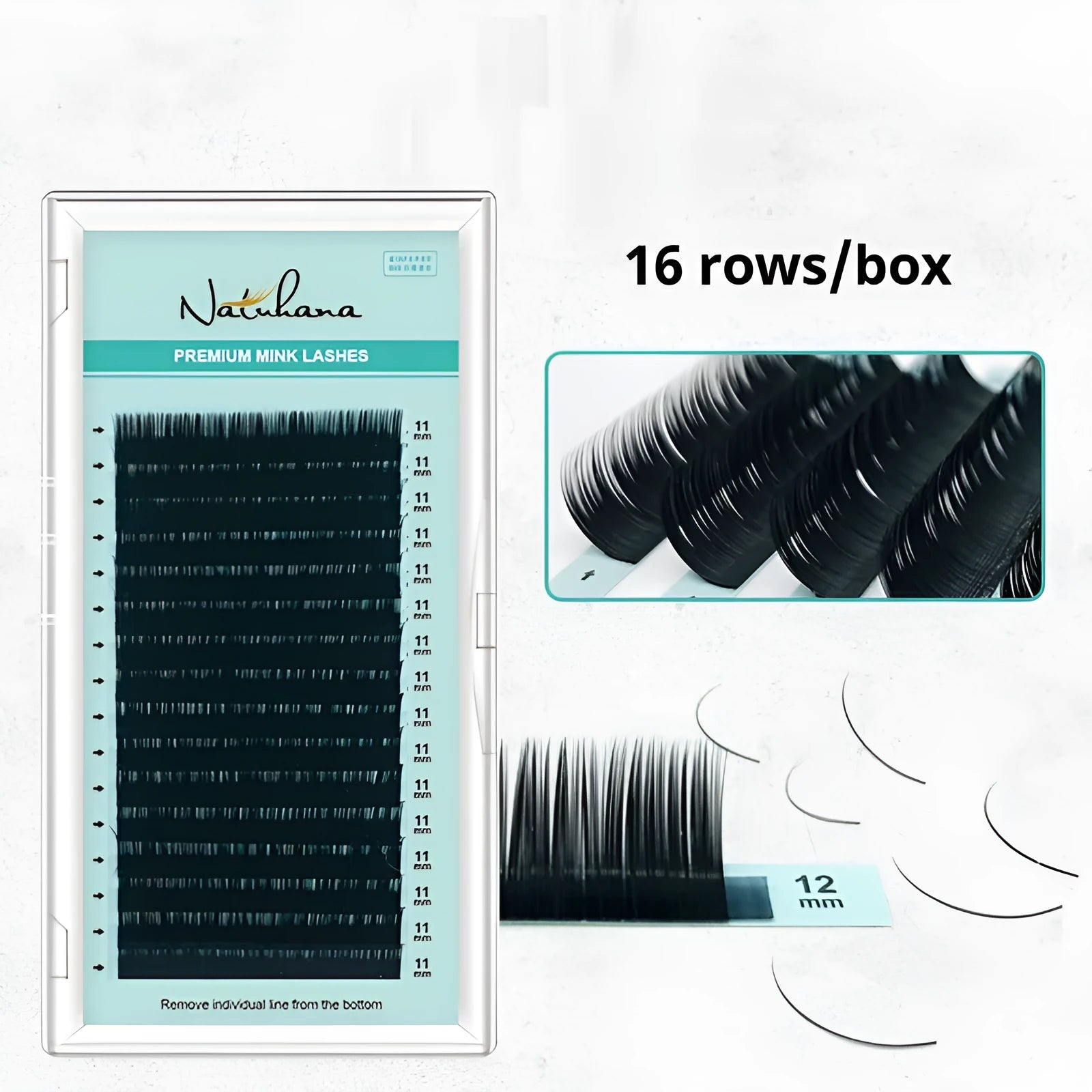 Women's soft velvet false eyelashes in artificial fibre with length options from 7mm to 15mm