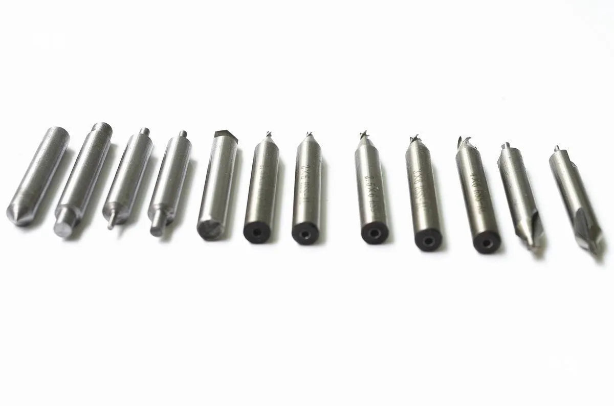 Vertical key machine accessories 17 piece full set with drill guide pin and sink milling cutter