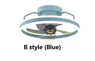 Modern simple style white ceiling fan lamp with integrated light fitting and PC blades.