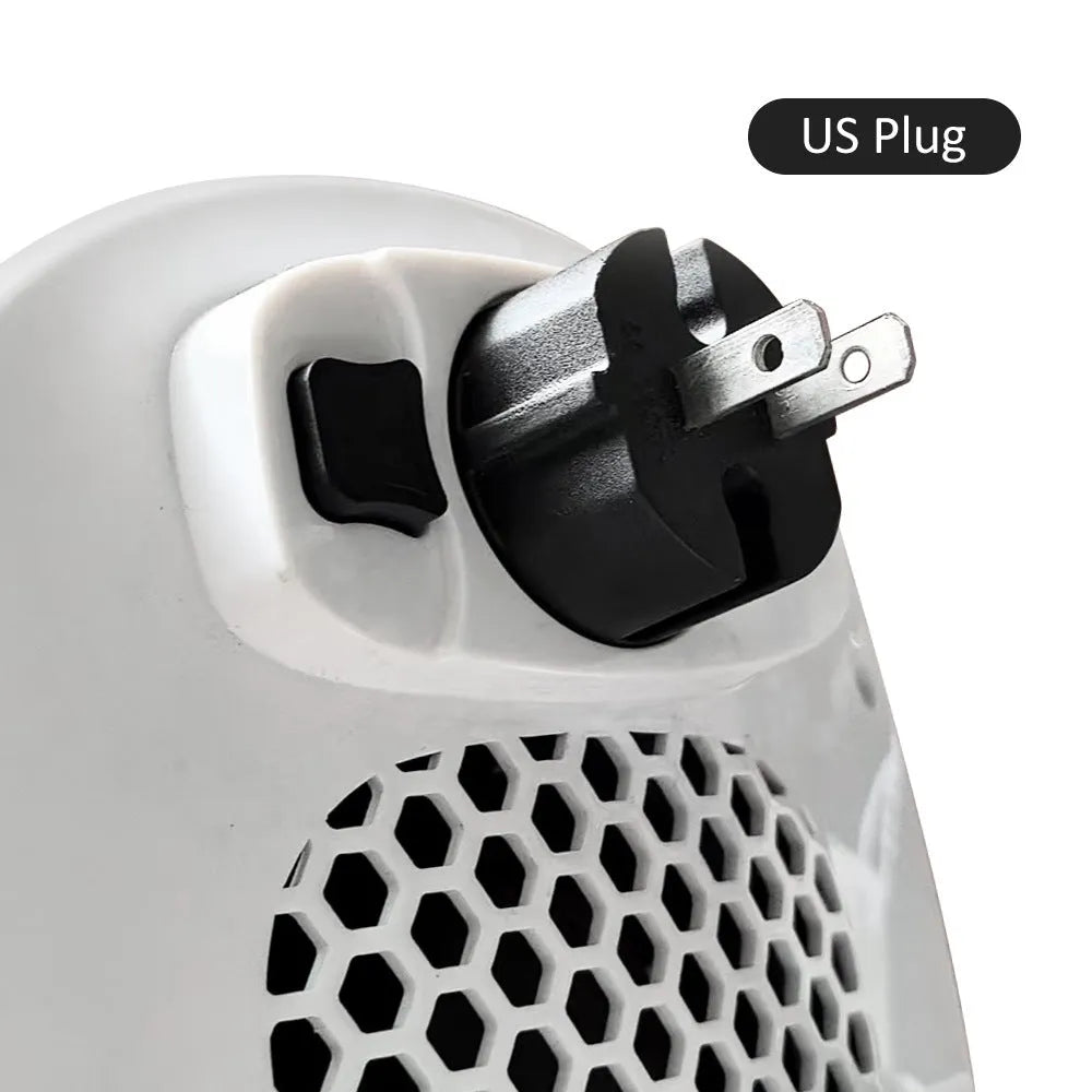 White ceramic heating electric hot air blower heater with remote control, dual voltage for EU and US systems