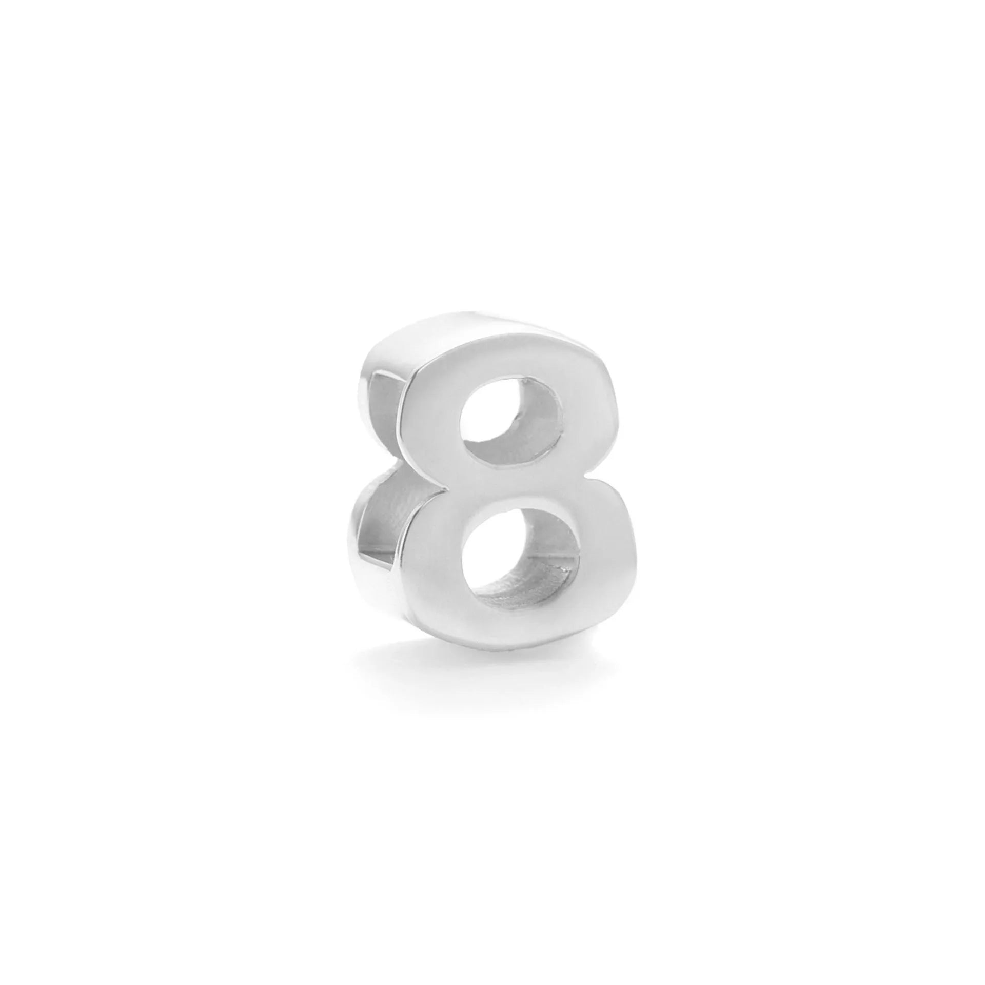 Gold and silver titanium steel initial number necklace with alphabet and number pendants on a 40.5cm chain.