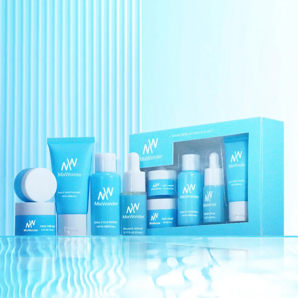 Five-piece moisturising cleansing tonic lotion cream eyes lotion travel skin care set with standard specs