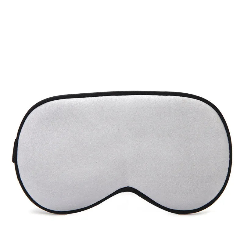 Double-sided mulberry silk eye mask in a choice of 22 colours, showing embroidered print.