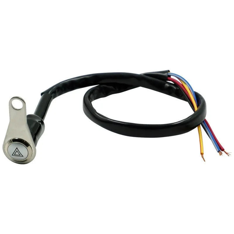 Black stainless steel motorcycle double flash switch with illuminated light ring and metal button