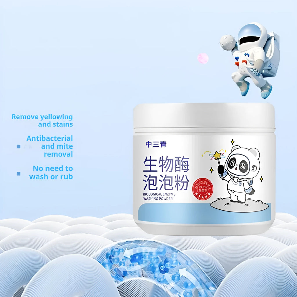Bottle of Biological Enzyme Bubble Powder active oxygen laundry detergent