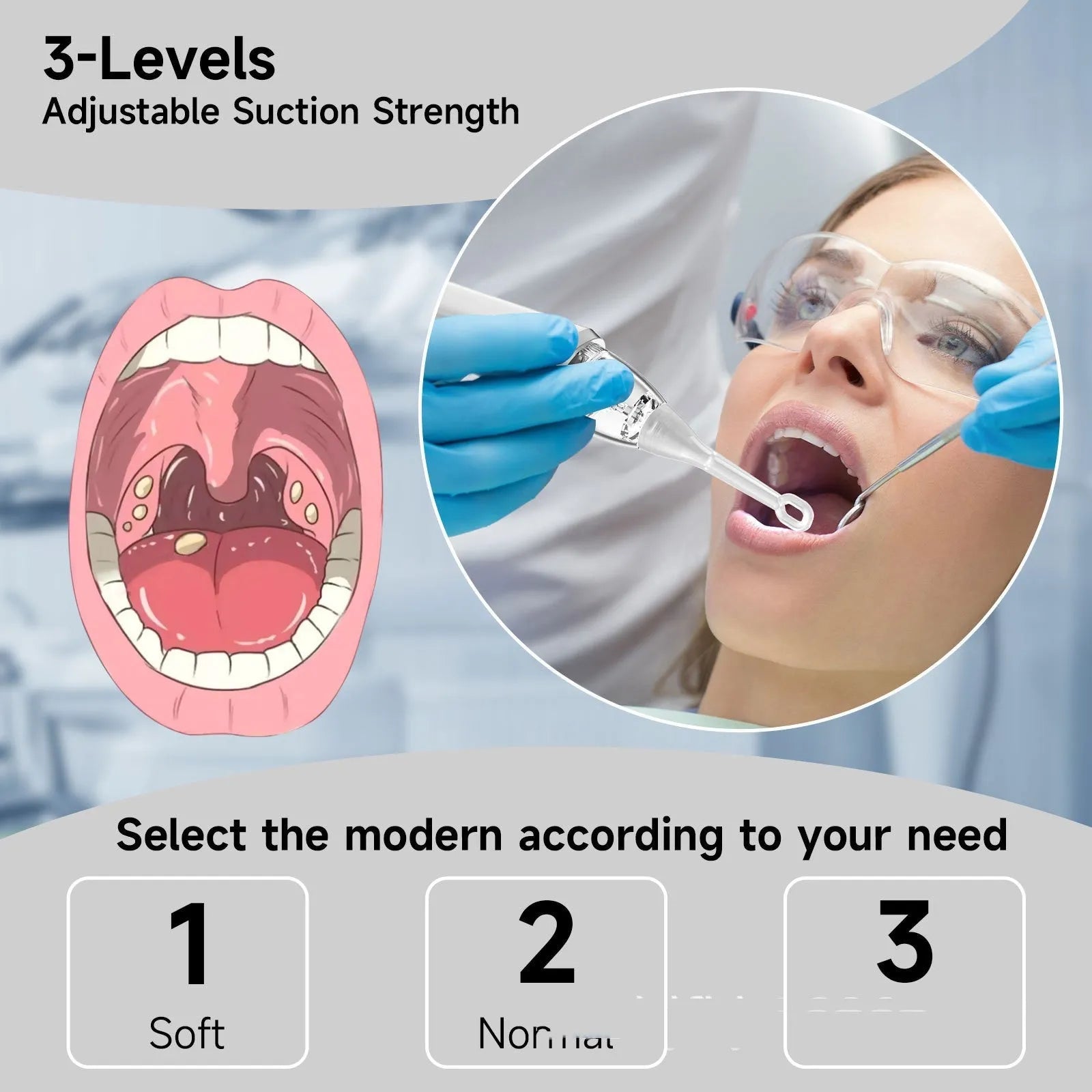 Milky white tonsil stone remover oral cleaning tool set for dental hygiene