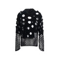 Men's black hooded sweater with pearl decorative detail on hood