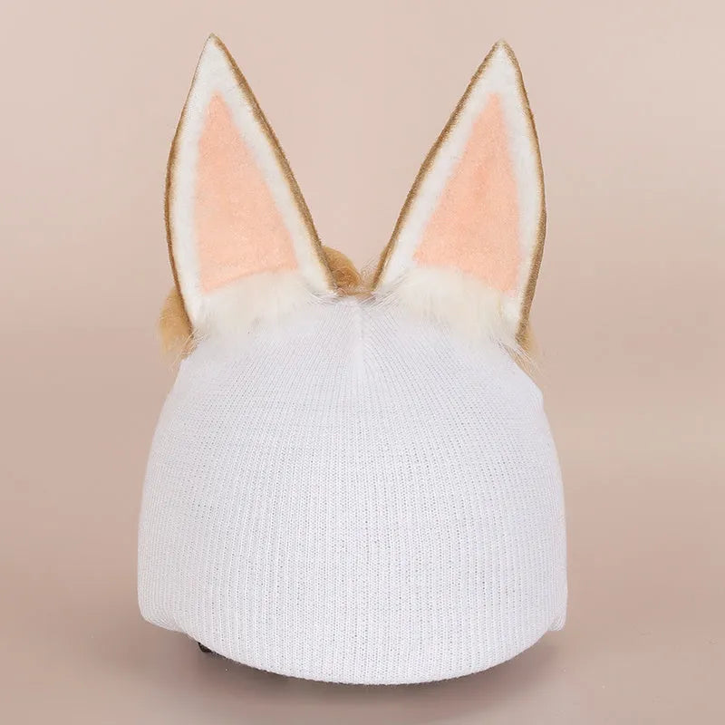 Plush fabric motorcycle helmet liner and cartoon-themed ear covers set in size M.