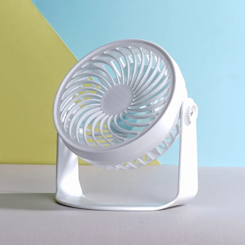USB quiet desk fan with clip or floor stand options measuring 19×15×10cm