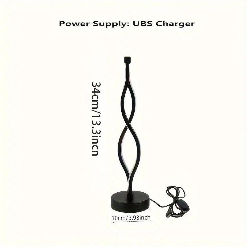 Black aluminium desk lamp with touch control and three-colour dimming button
