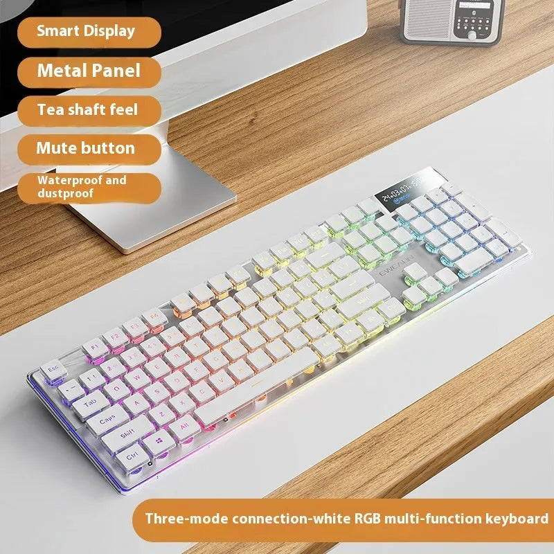 Prewalker V3 silent keyboard and mouse set in retro green colour on a desk.
